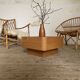Vintage solid oak square coffee table