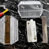 Pair of wall lamps by Kaiser Leuchten, frosted glass, Germany, 1960