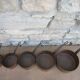 Set of 5 copper saucepans