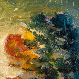 Expressionistic still life with flowers, oil on canvas, 20 x 26cm