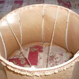Lampshade pagoda greige rosé round scalloped headband Ø 56 cm