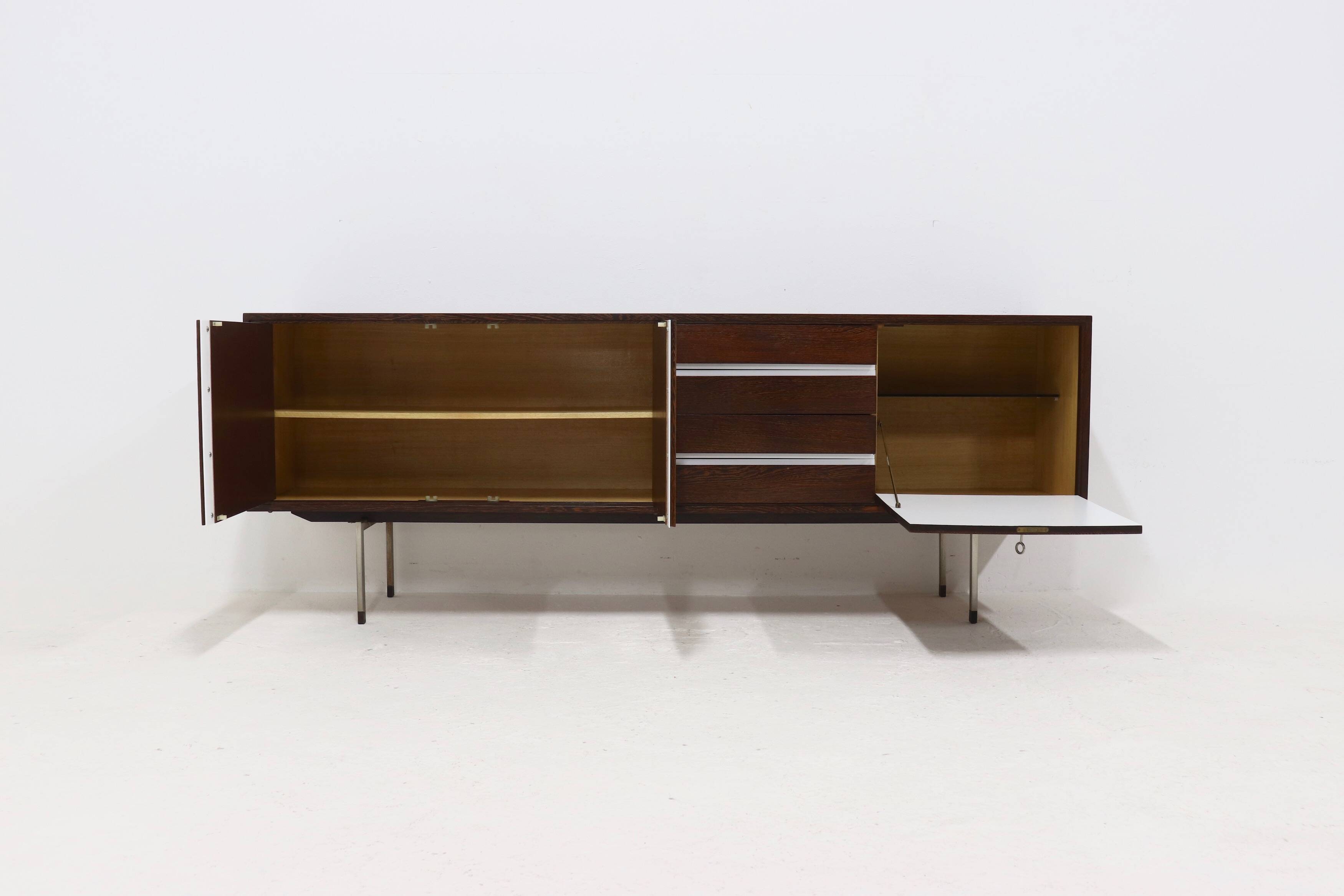 Dutch Minimalist Wenge Wooden Sideboard by Tijsseling 1970s