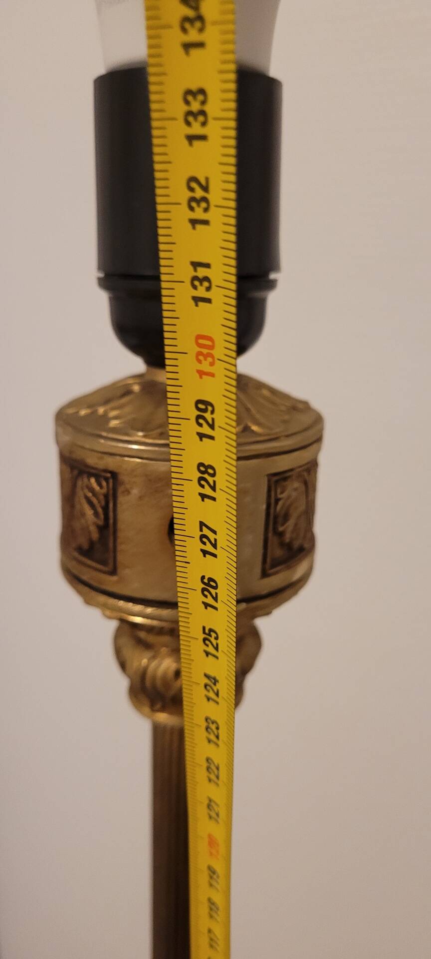 Antique brass and onyx floor lamp - classic style