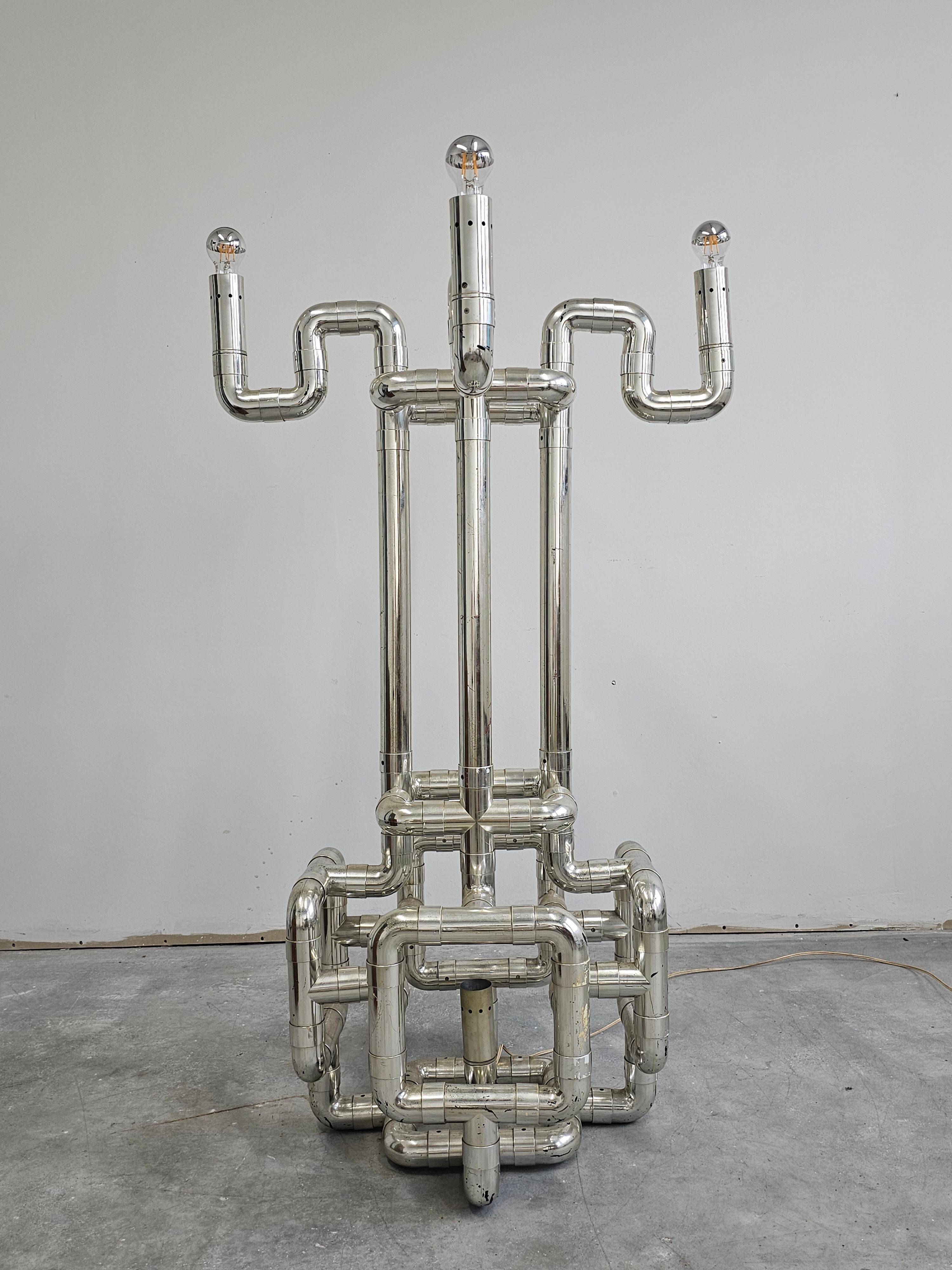 Sculptural floor lamp Space Age Rombo by Gaetano Missaglia