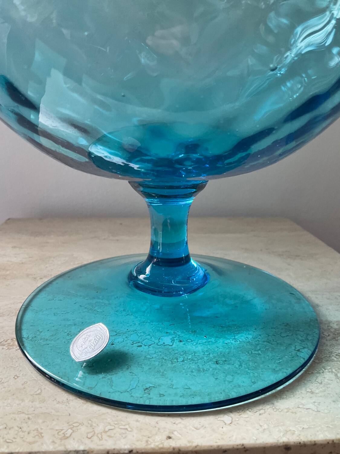 Optical vase in polished glass Italy