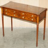 Restored console in Burr Oak & Satin Wood, circa 1920.
