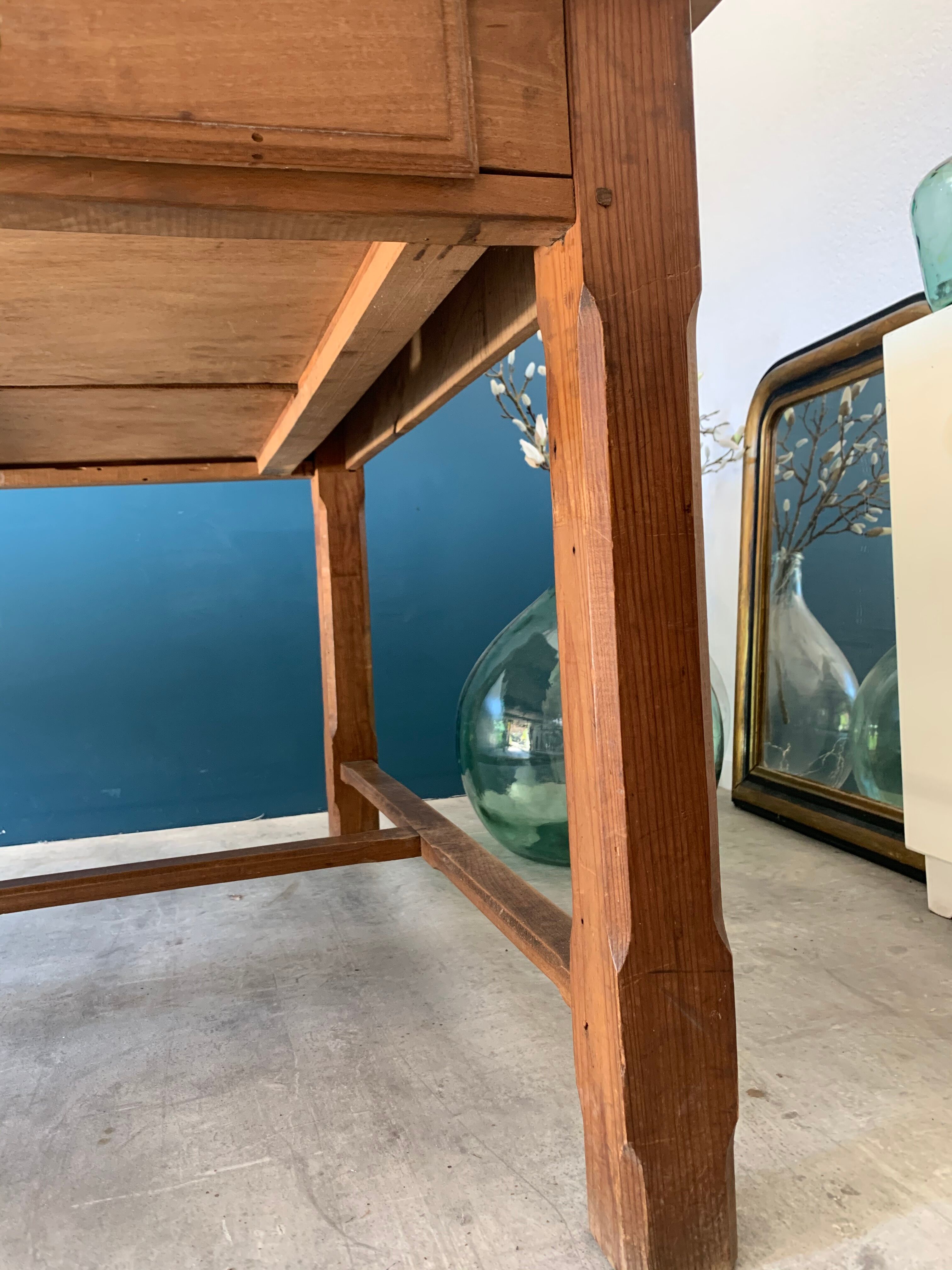 Farm table with 6 drawers