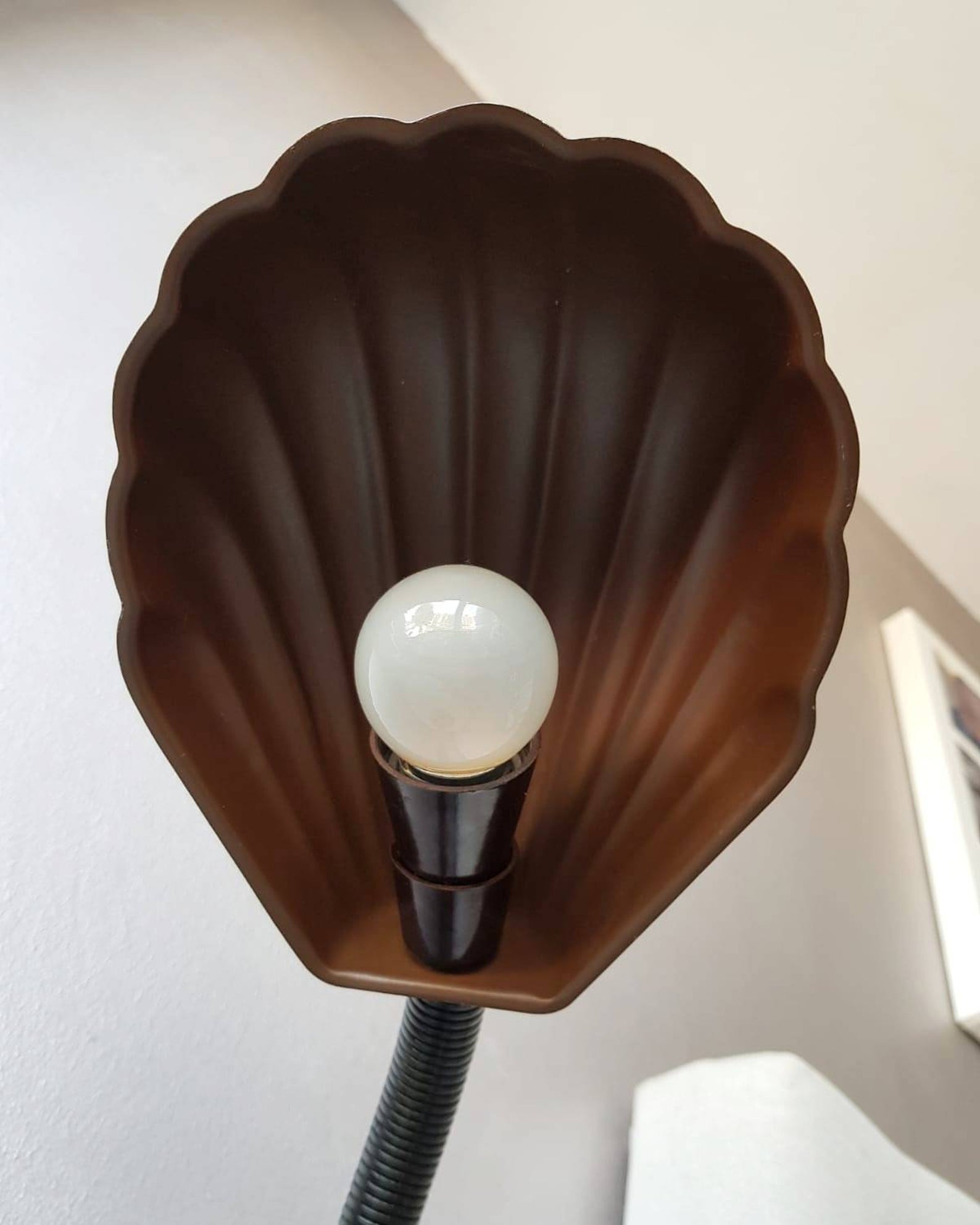 Vintage desk lamp in 1970s brown metal shell