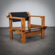 Paire de fauteuils en pin massif néerlandais extrêmement rare par Wouter Fens, années 1960.