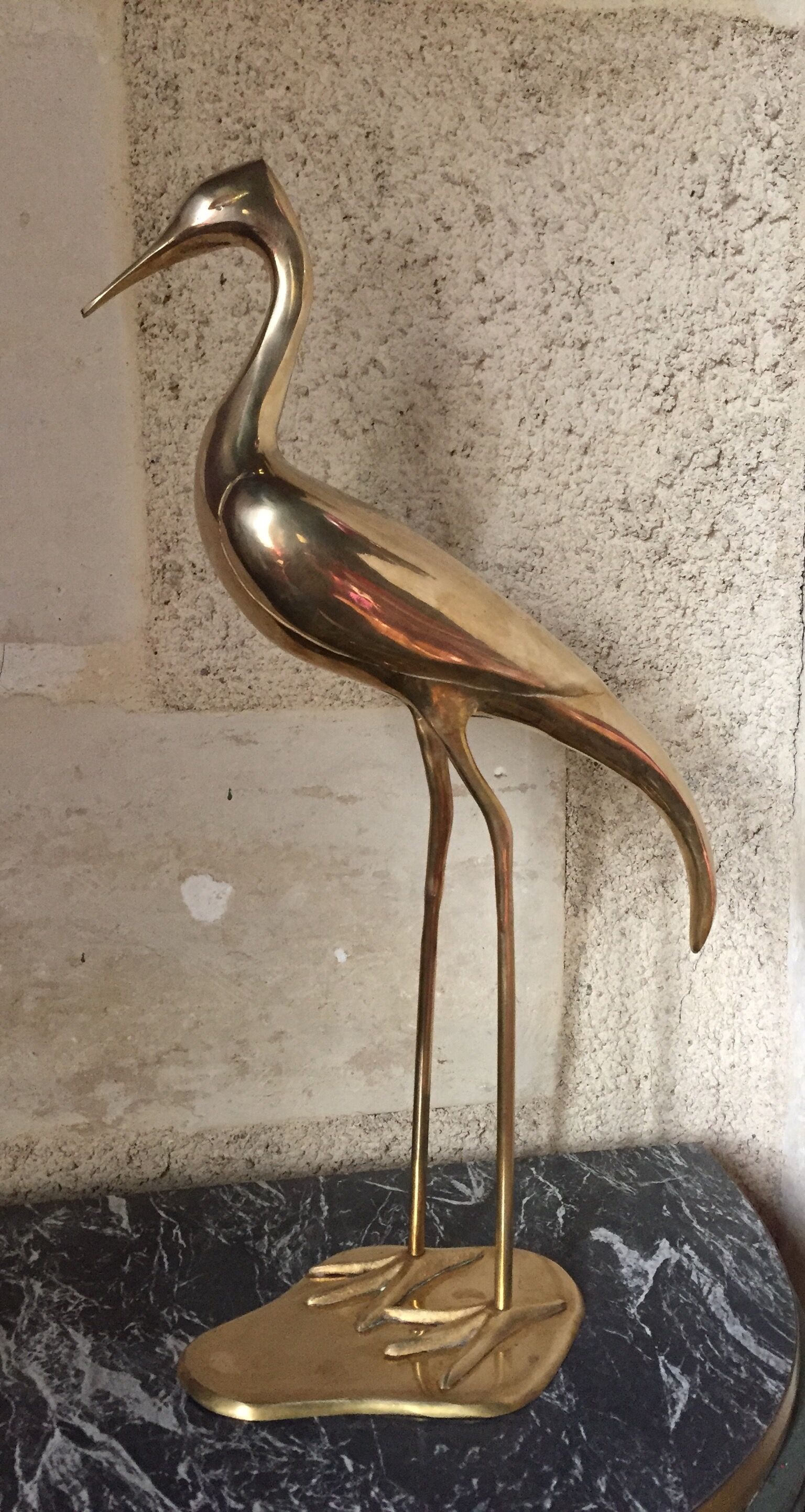 Pair of herons in brass