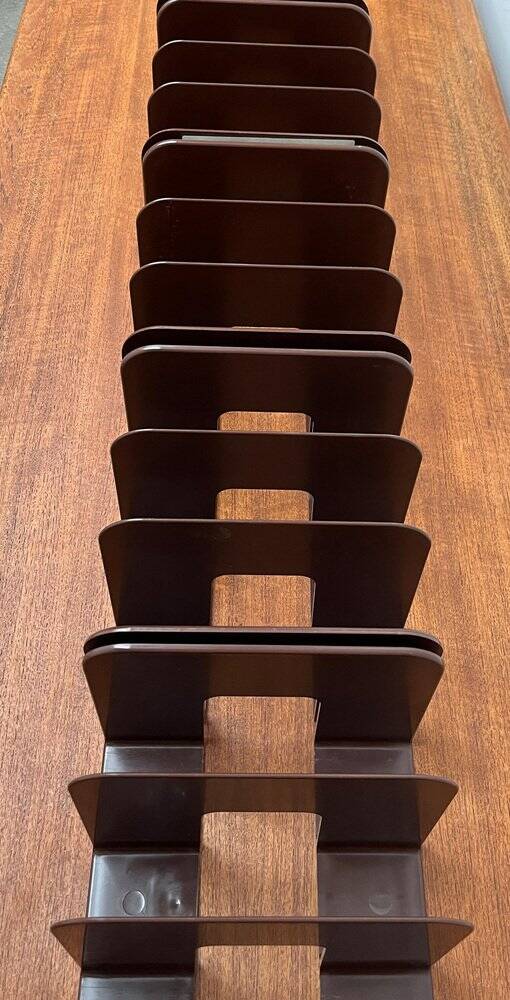 Mid-century Swedish space age magazine and vinyl rack by Sven-Eric Juhlin for Gustavsberg, 1960s, set of 5.
