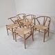 Chaises Wishbone CH24 de Hans J. Wegner par Carl Hansen & Søn, Danemark, Ensemble de 5
