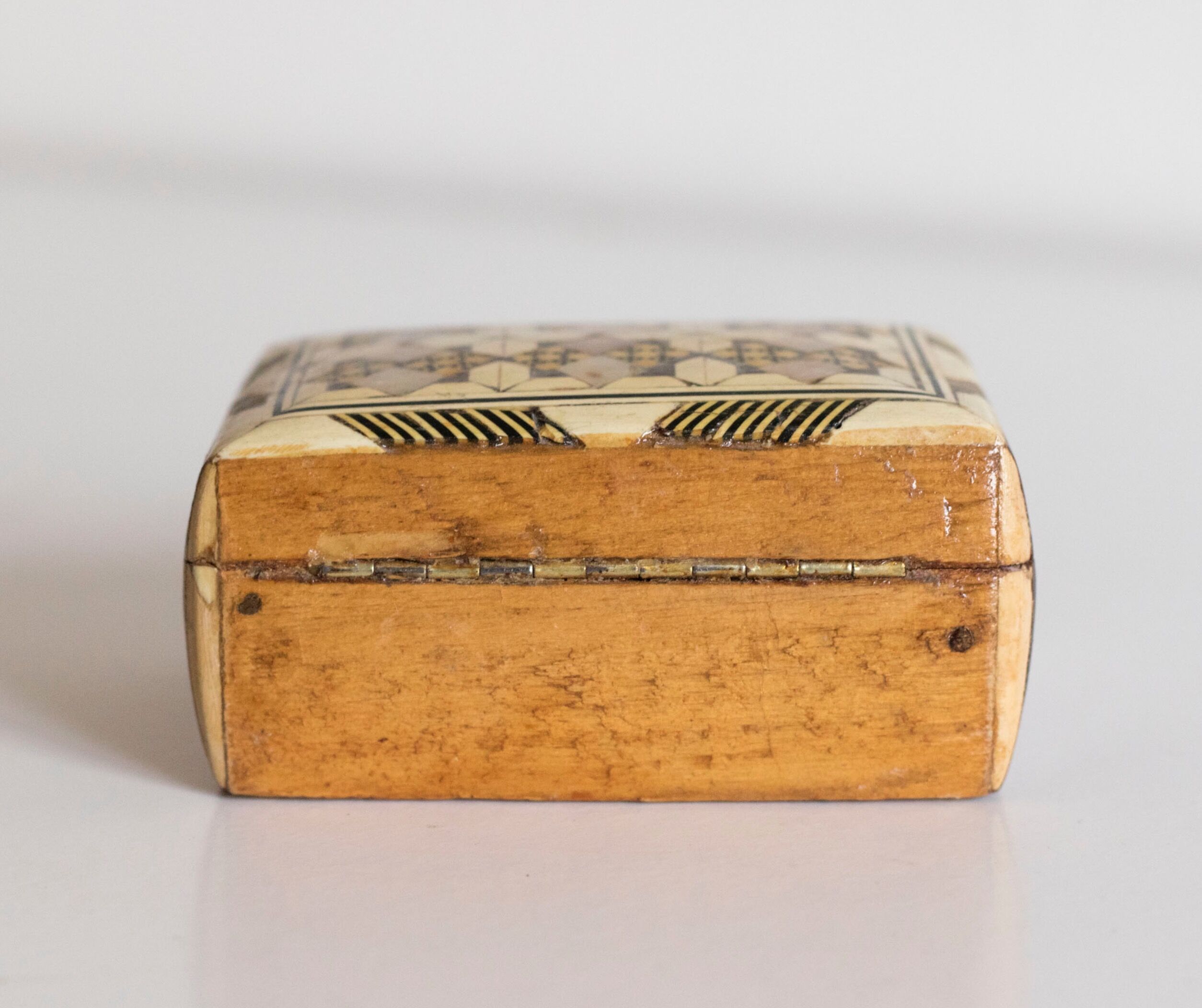 Old wooden box and mother-of-pearl