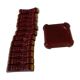 Ensemble 12 porte couteaux et un dessous de bouteille en faïence émaillée rouge