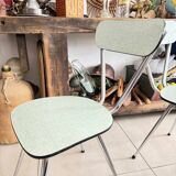 Set of 3 green Formica chairs