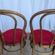 Set of 6 Vintage Bentwood Dining Chairs Set: 1970s , Red Uphols