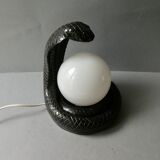 Black cobra and white opaline lamp