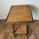 Wood and rattan table