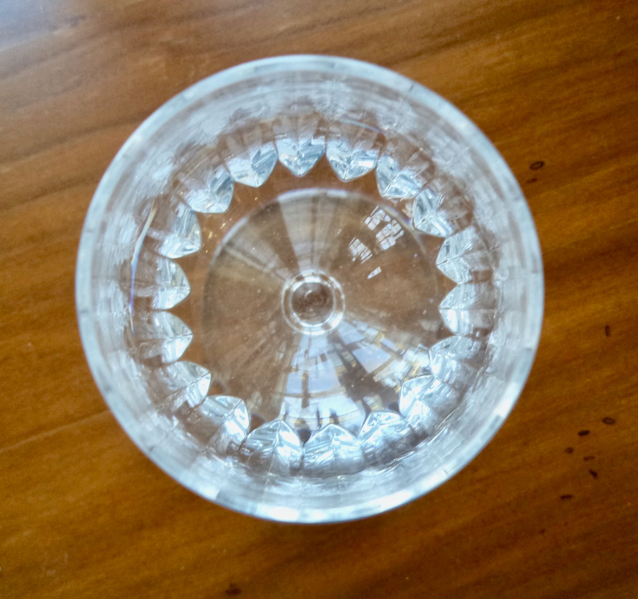 Set of 6 cut crystal cognac glasses