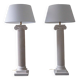 Paire de lampes vintage colonne antique
