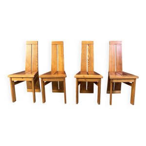 Ensemble de 4 chaises - brutalistes