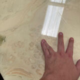 Vintage 1970s dining room set / wooden table, chair and sideboard