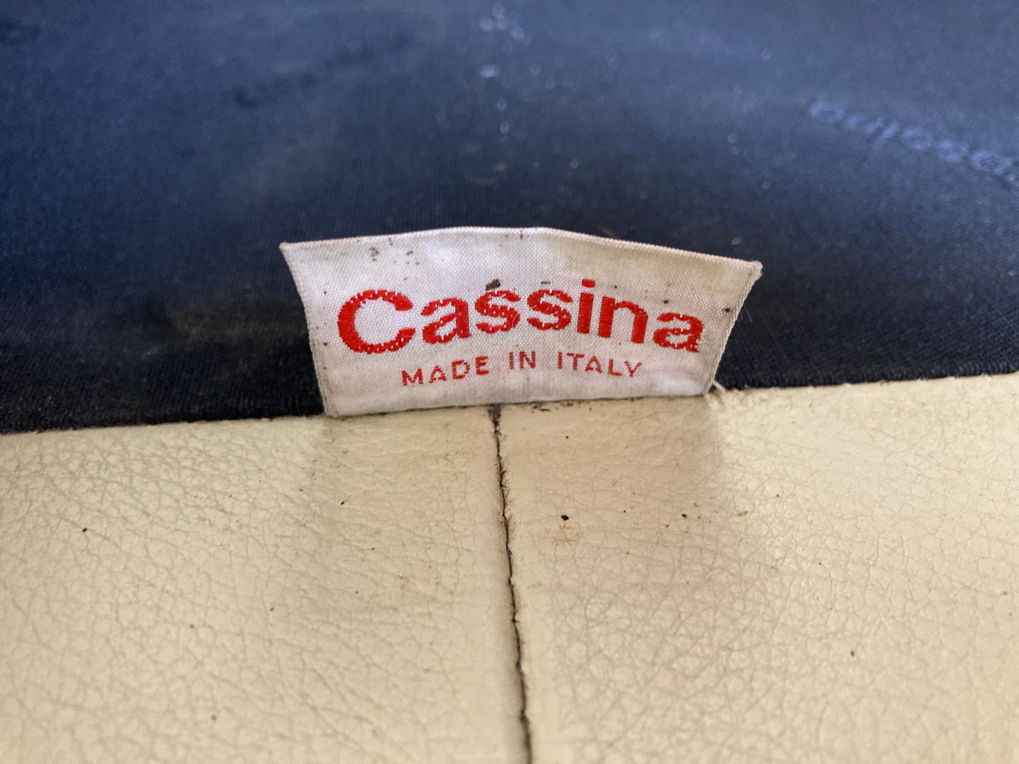 Leather Maralunga sofa by Vico Magistretti for Cassina