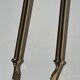 Neoclassical Fire Necessary in Polished Brass on Columnar Base Support