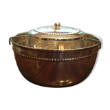 Silver metal caviar jar