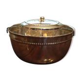 Silver metal caviar jar