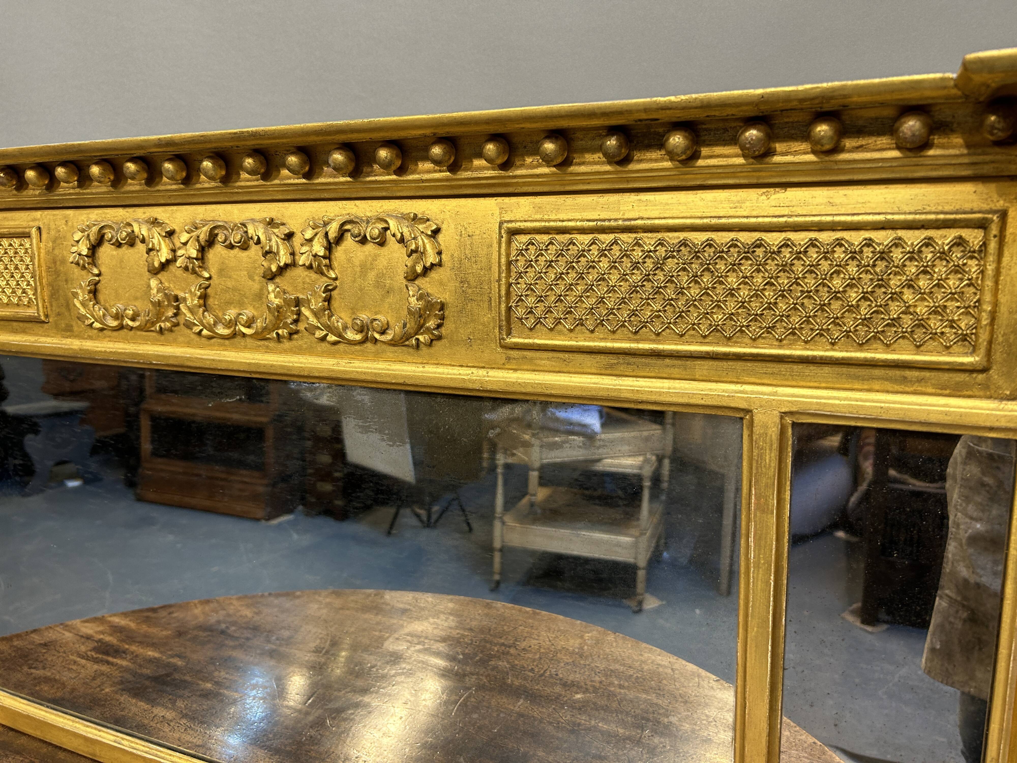 C19th Gilt Overmantle mirror