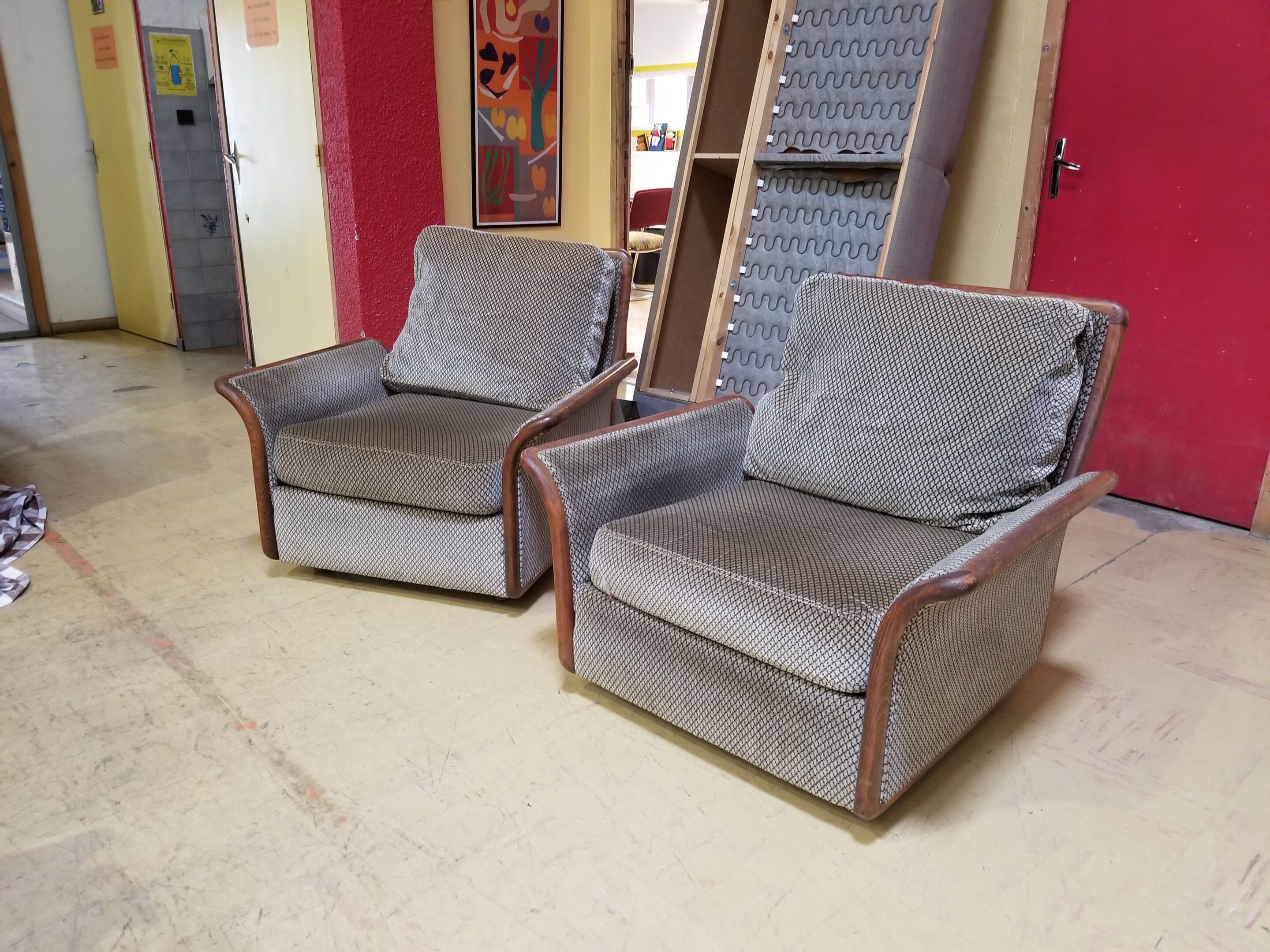 Paire de fauteuils ancien Burov de style Art Déco
