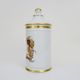 Old apothecary pot, made of snake porcelain, painted by hand. Year 60
