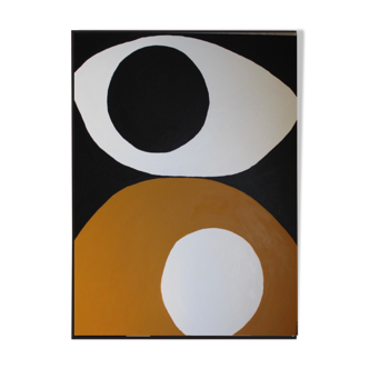 Abstract ochre canvas