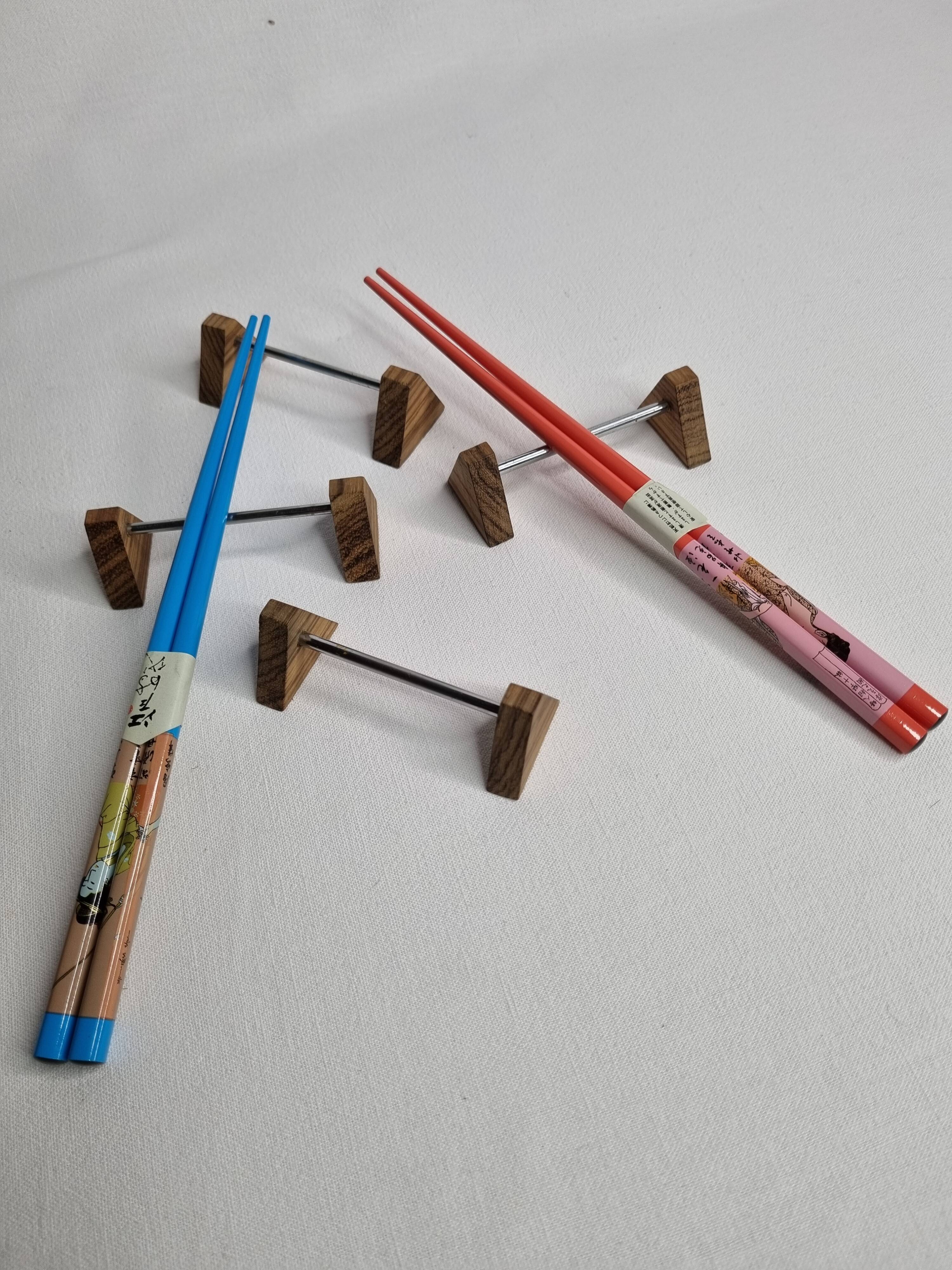 Set of four vintage metal and wood knife holders