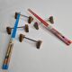 Set of four vintage metal and wood knife holders