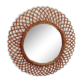 Large rattan mirror