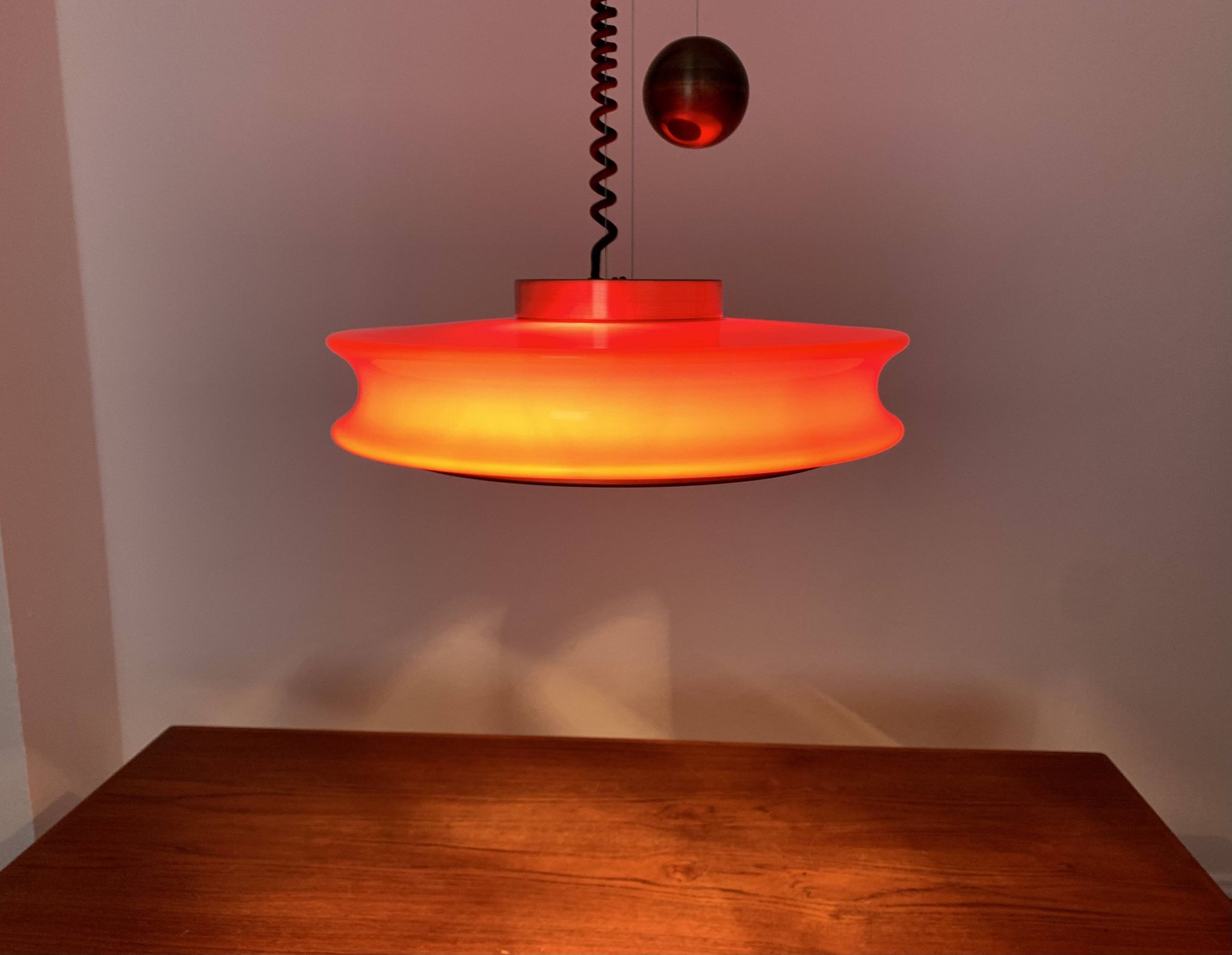 1 of 3 Adjustable Orion Glass Pendant Lamps from Staff