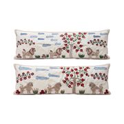 Set of 2 embroidered decorative cushion covers 46x137 cm