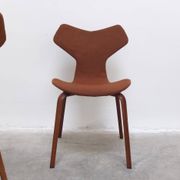 Rare set of 4 first edition 'Grand Prix' chairs by Arne Jacobsen for Fritz Hansen, 1959