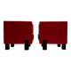 Poltrona Frau - Pair of red leather armchairs, “Moji” model - c. 2000