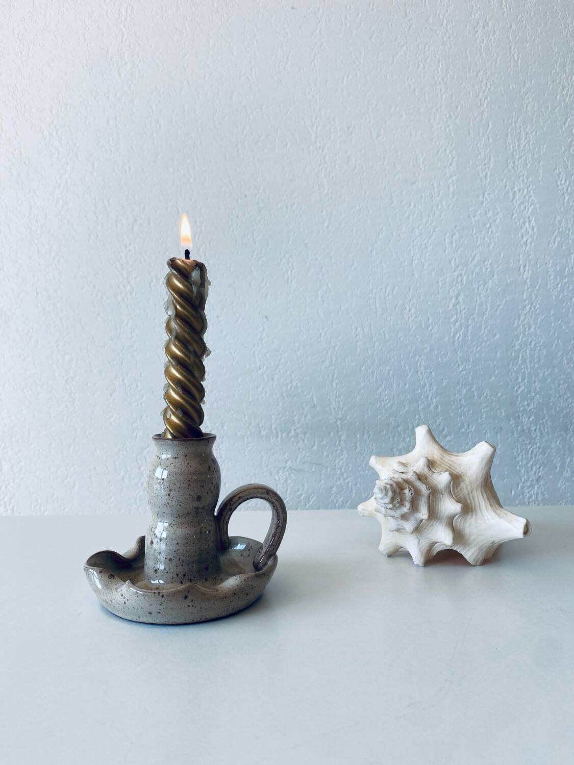 Ceramic candle holder signed Vallauris