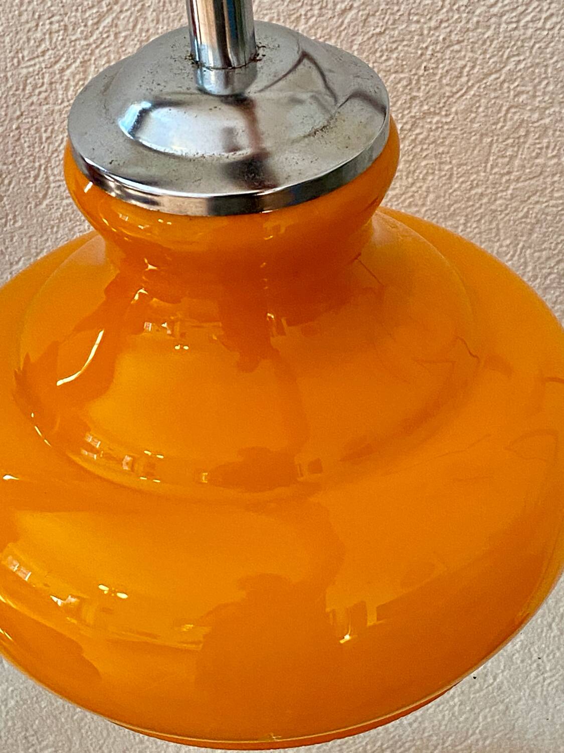 Vintage orange opaline pendant light