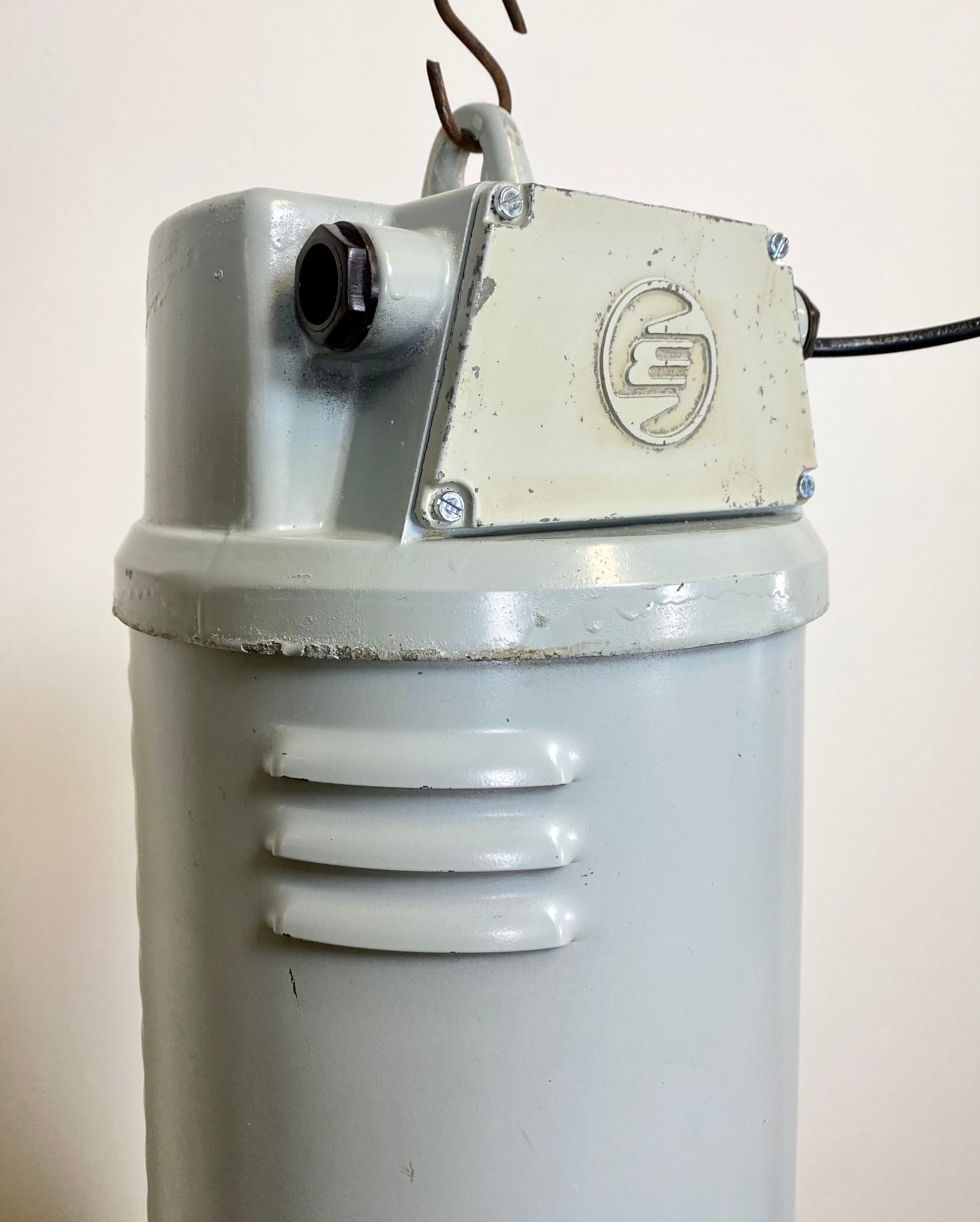 Black Enamel Vintage Industrial Pendant Lamp, 1960s