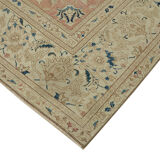 Hand-knotted persian antique 1970s 320 cm x 357 cm beige wool carpet
