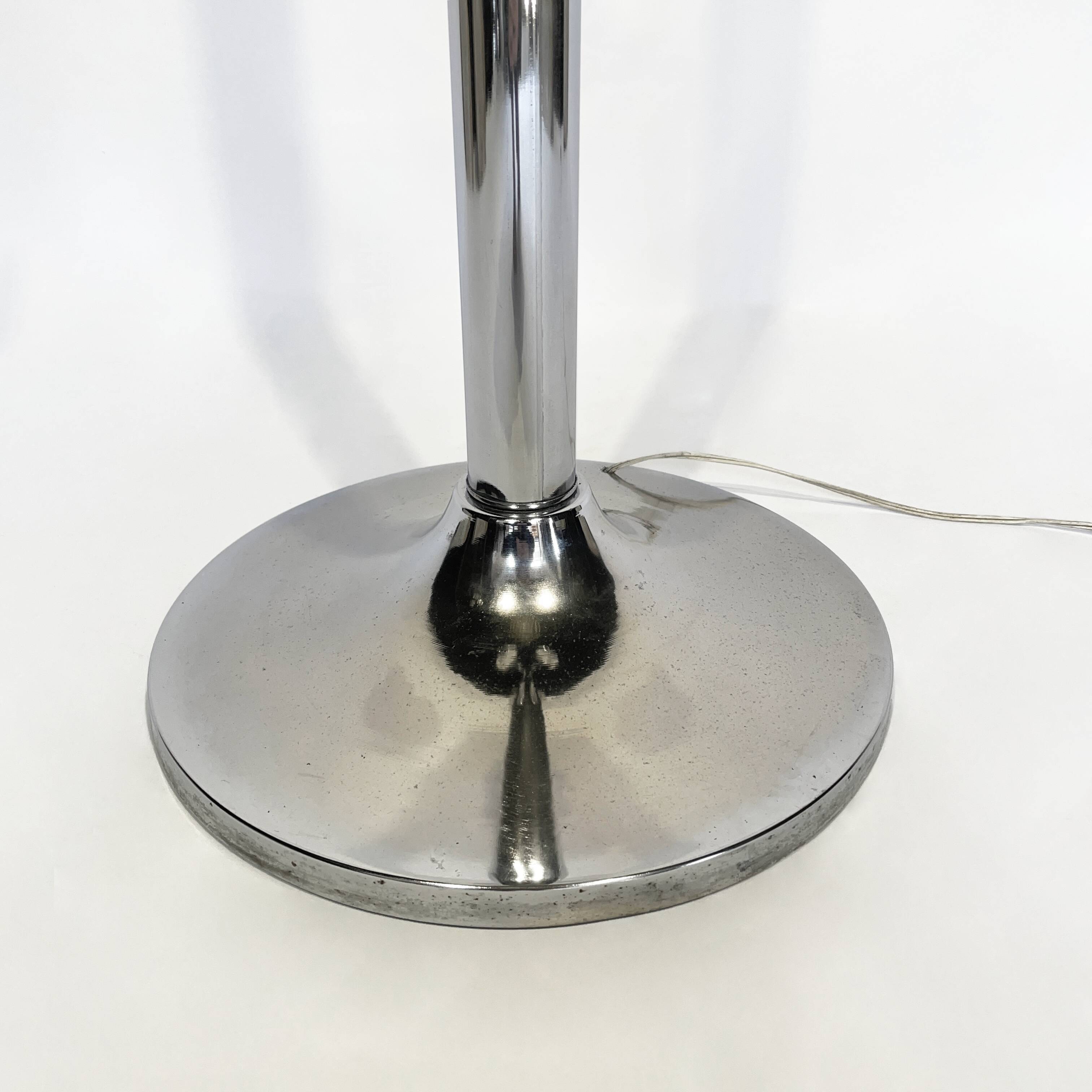 Chrome floor lamp 3 blown globes in murano glass