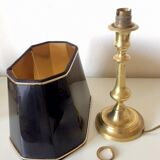 Brass lamp with lampshade