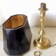 Brass lamp with lampshade