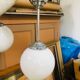 Paire de suspensions boule blanche