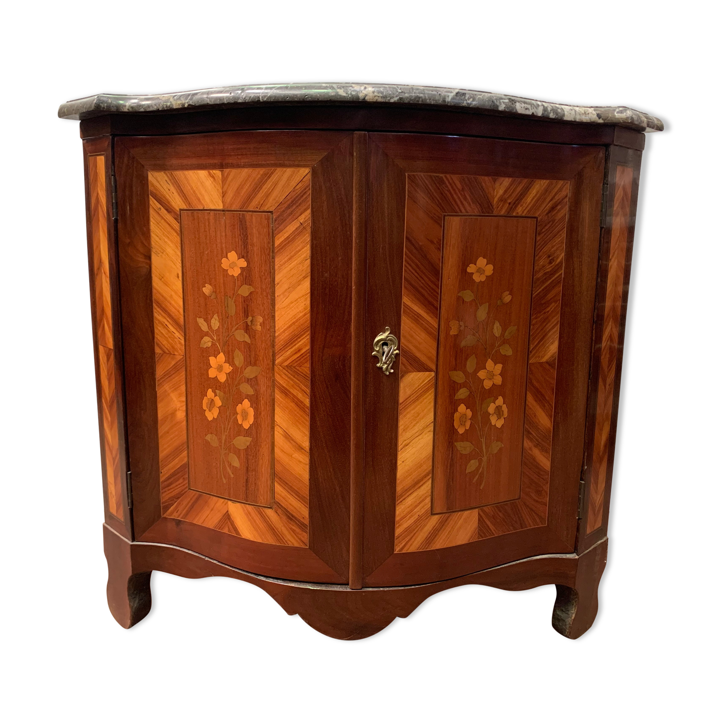 Notch has two curved doors mahogany and rosewood xviii century